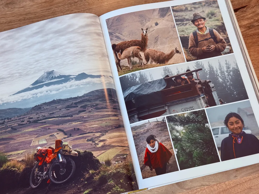 Volcano view, llamas, and portraits of people met along the road